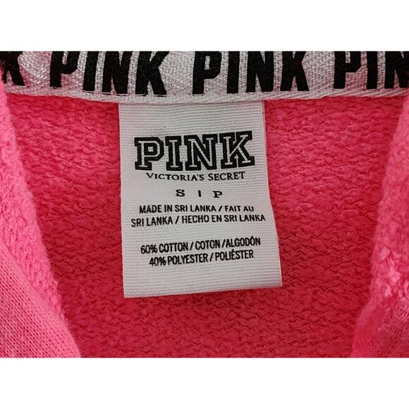 JACKET/HOODIE-VICTORIA'S SECRET-PINK-Bright Pink-Hood-Long Sleeves-Zipper-SM-P - Picture 4 of 12